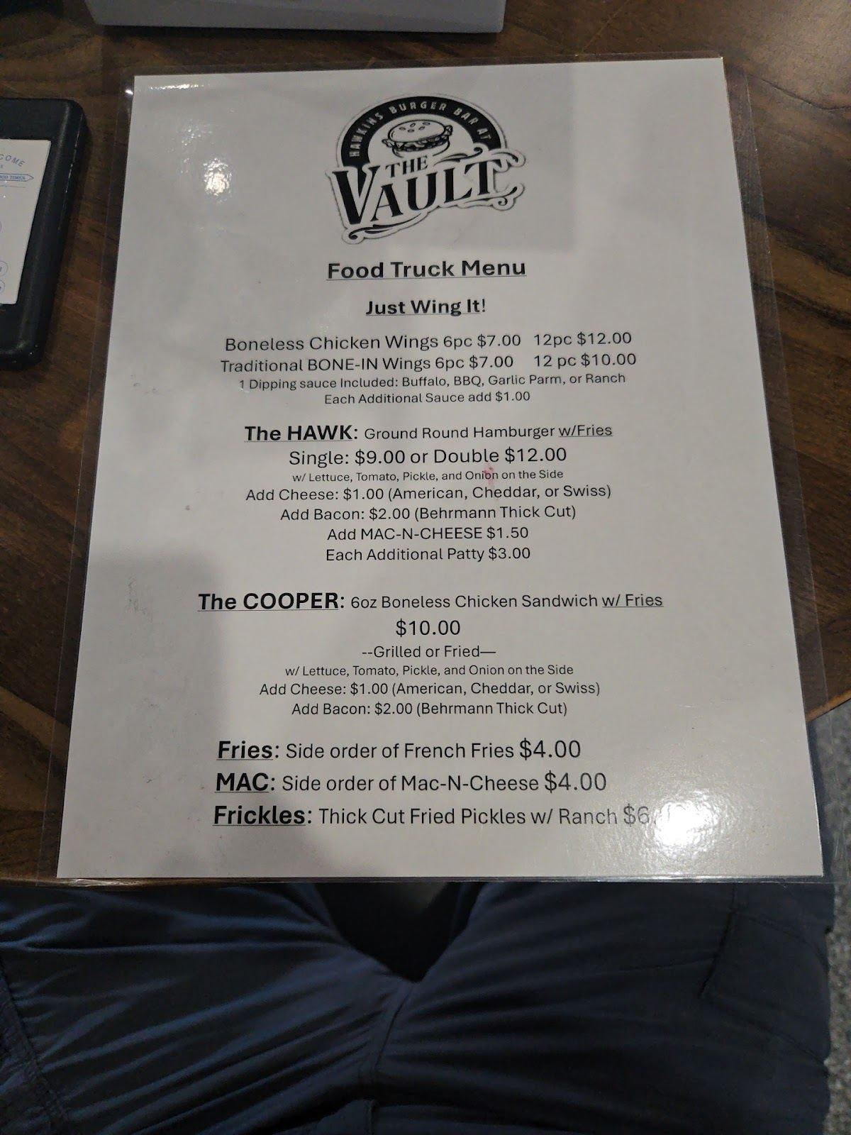 Hawkins Burger Bar at The Vault