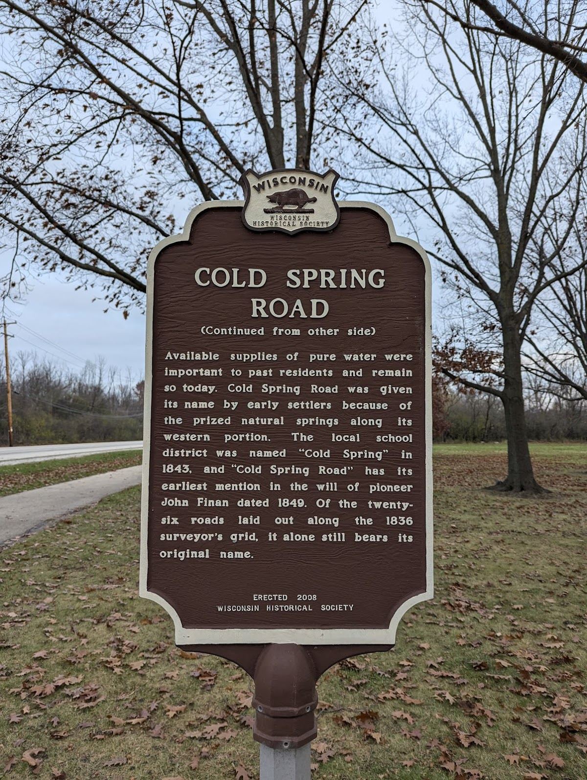 Historical Marker 524: Cold Spring Road