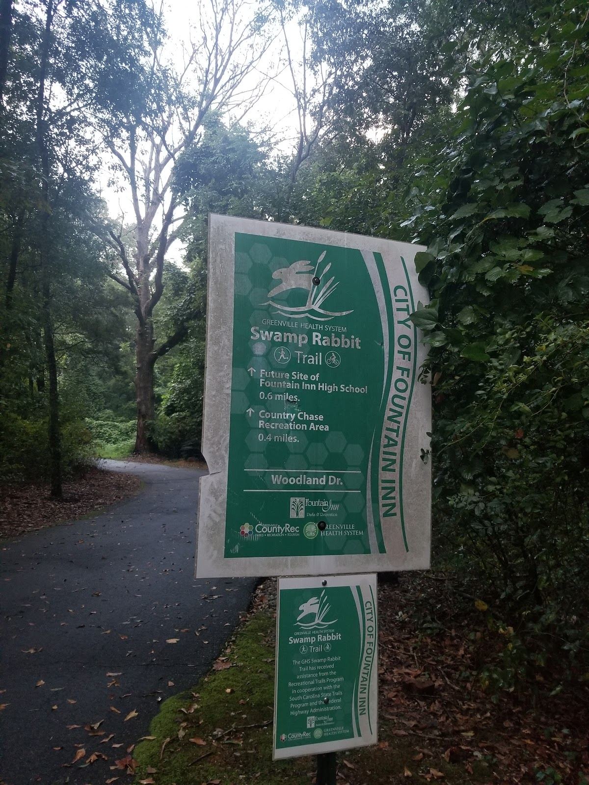 Trail Head for Swamp Rabbit Trail in Fountain Inn