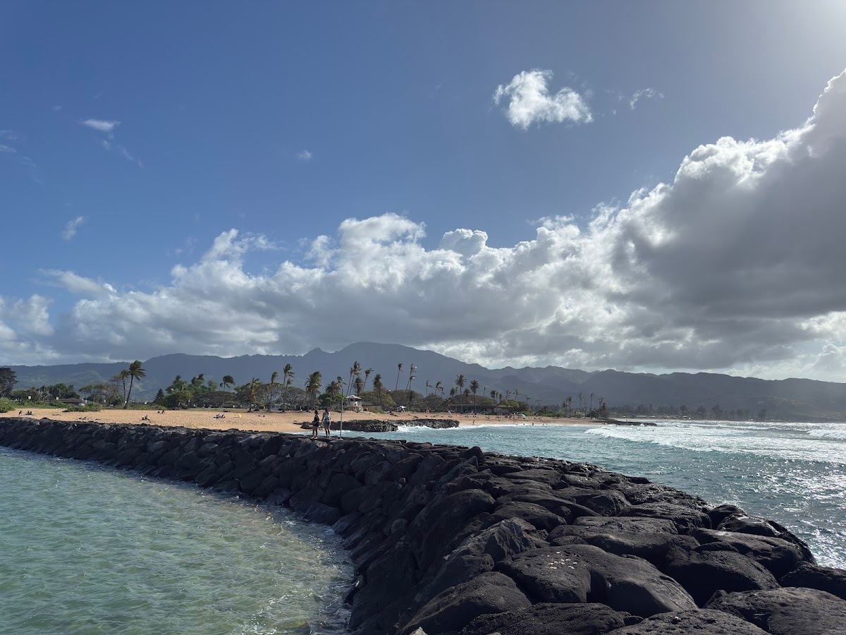 Haleiwa harbor fishing point.