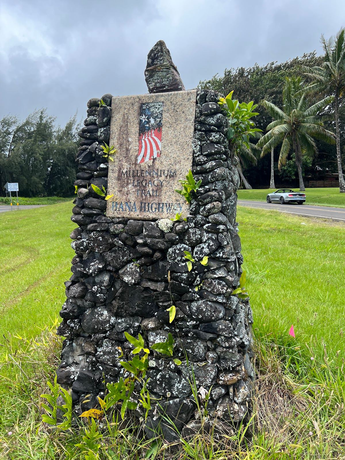 Hana Highway Millenium Trail marker
