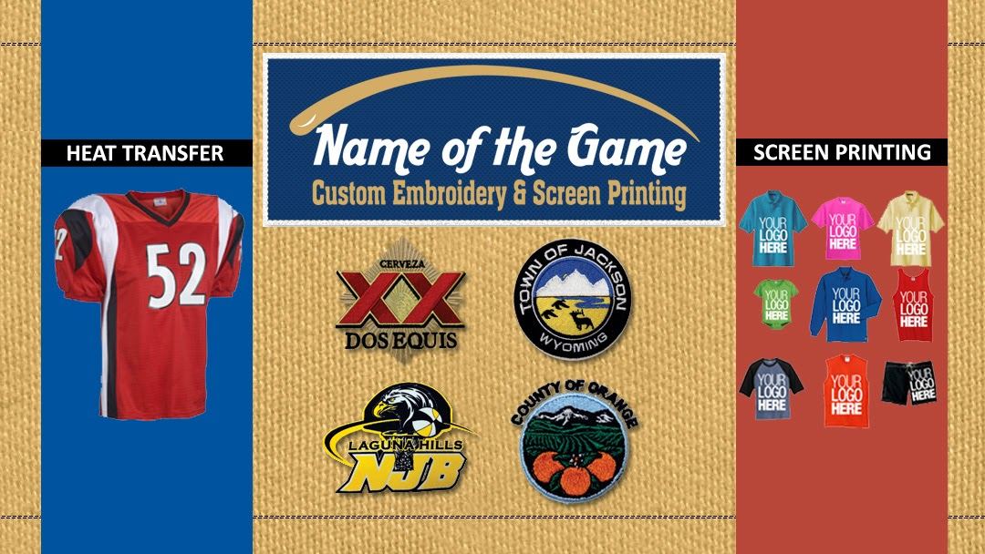 Name of the Game Embroidery